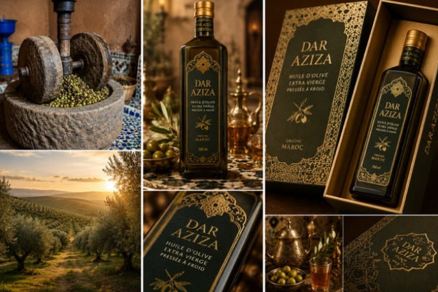Dar Aziza - Huile d'Olive Extra Vierge Artisanal  750ml  Pressée à froid