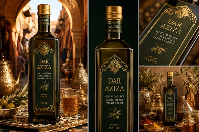 Dar Aziza - Huile d'Olive Extra Vierge Artisanal  750ml  Pressée à froid