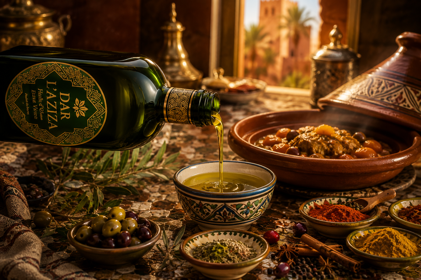 Dar Aziza - Huile d'Olive Extra Vierge Artisanal  750ml  Pressée à froid