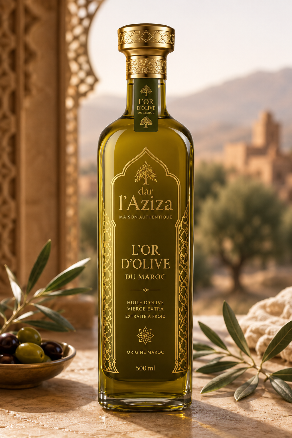 Dar Aziza - Handcrafted Extra Virgin Olive Oil 500ml Cold Pressed